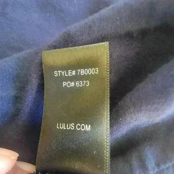 Lulus New Song Faux Suede Floral Embroidery Skirt Navy Blue Size Medium - Picture 9 of 9